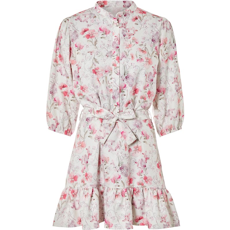 esmara® Mini-robe effet lin femme (blanc/rose)