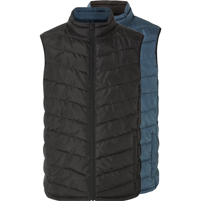 LIVERGY® Veste sans manches réversible homme (M, noir/bleu)