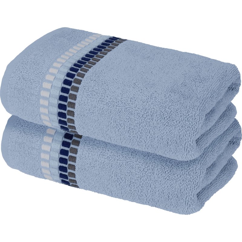 LIVARNO® Lot de 2 serviettes en éponge (bleu clair)