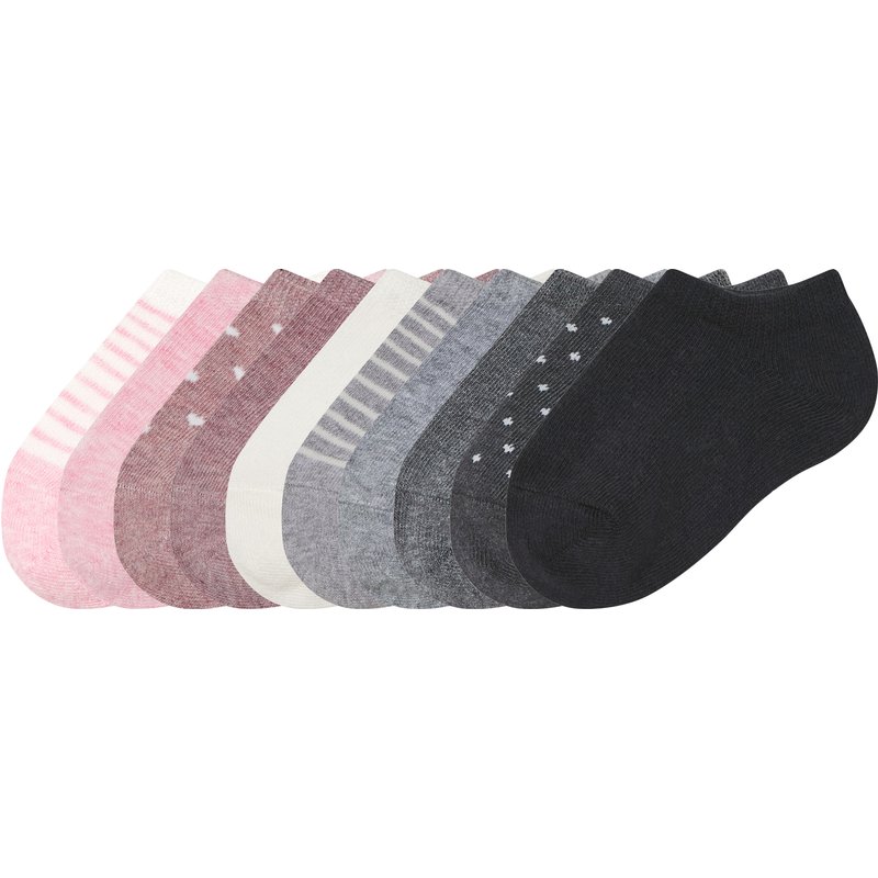 lupilu® Lot de 10 paires de socquettes enfant (rose/crème/gris/navy, 19-22)