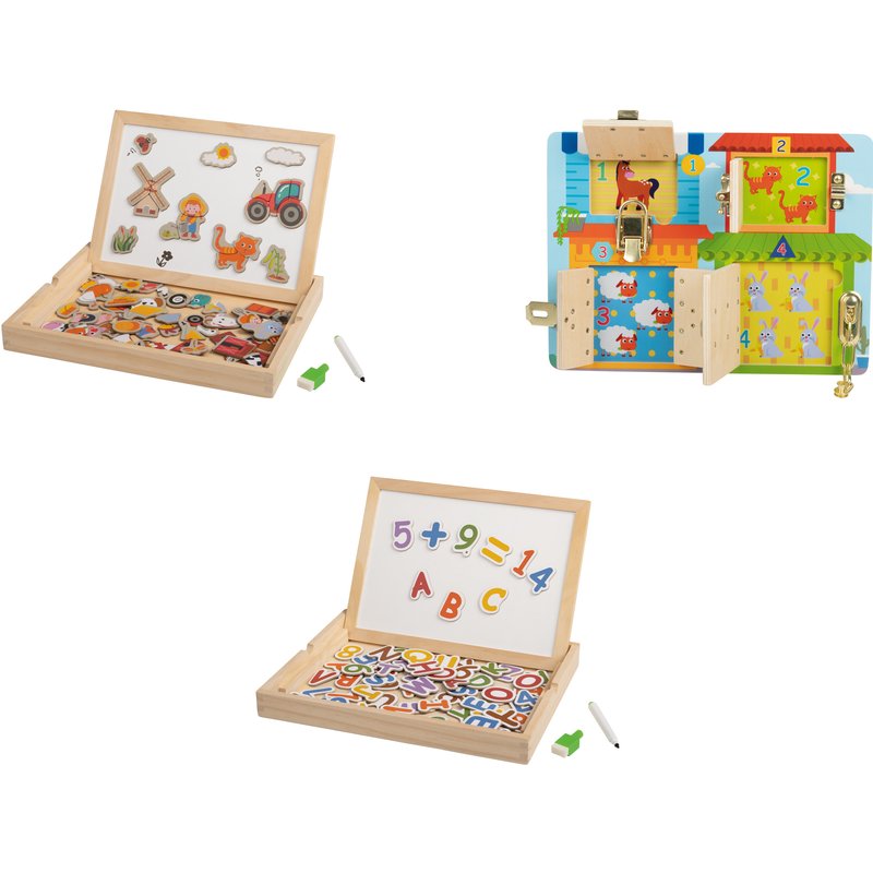 lupilu® Planche à verrous ou Malette tableau magnétique