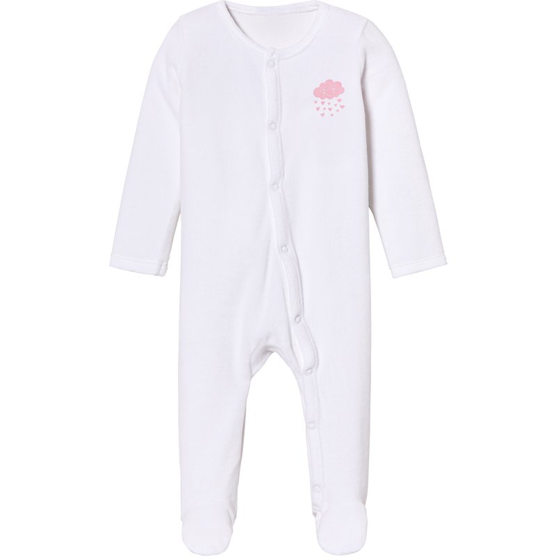 lupilu® Pyjama en velours bébé (blanc, 6-12 mois)