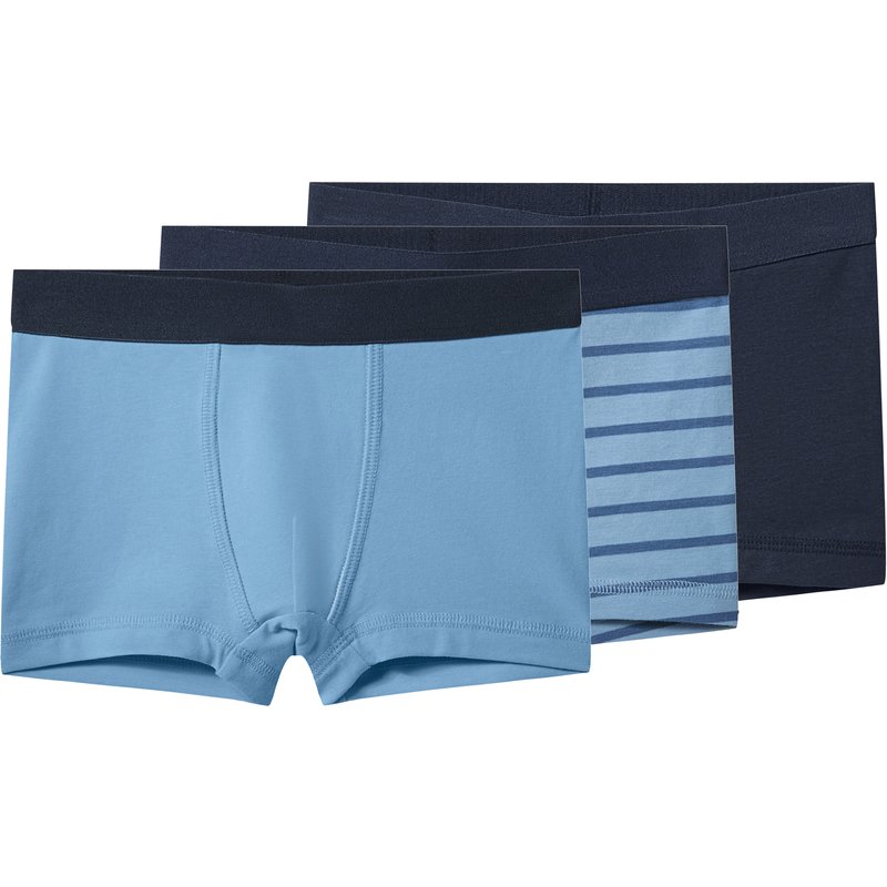 lupilu® Lot de 3 boxers petit garçon (bleu foncé/bleu, 6-8 ans)