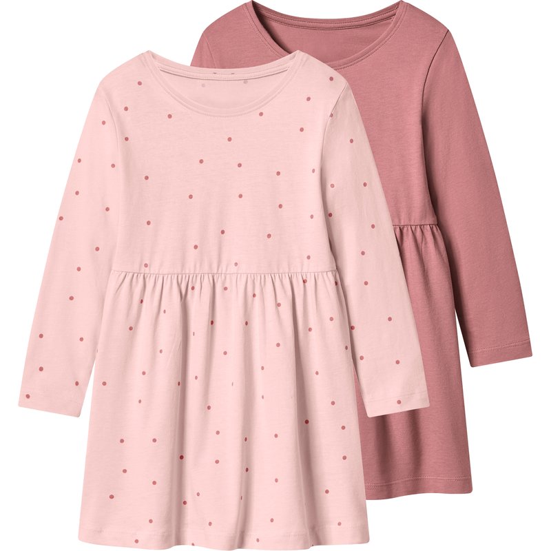 lupilu® Lot de 2 robes petite fille (rose/rose clair, 2-4 ans)