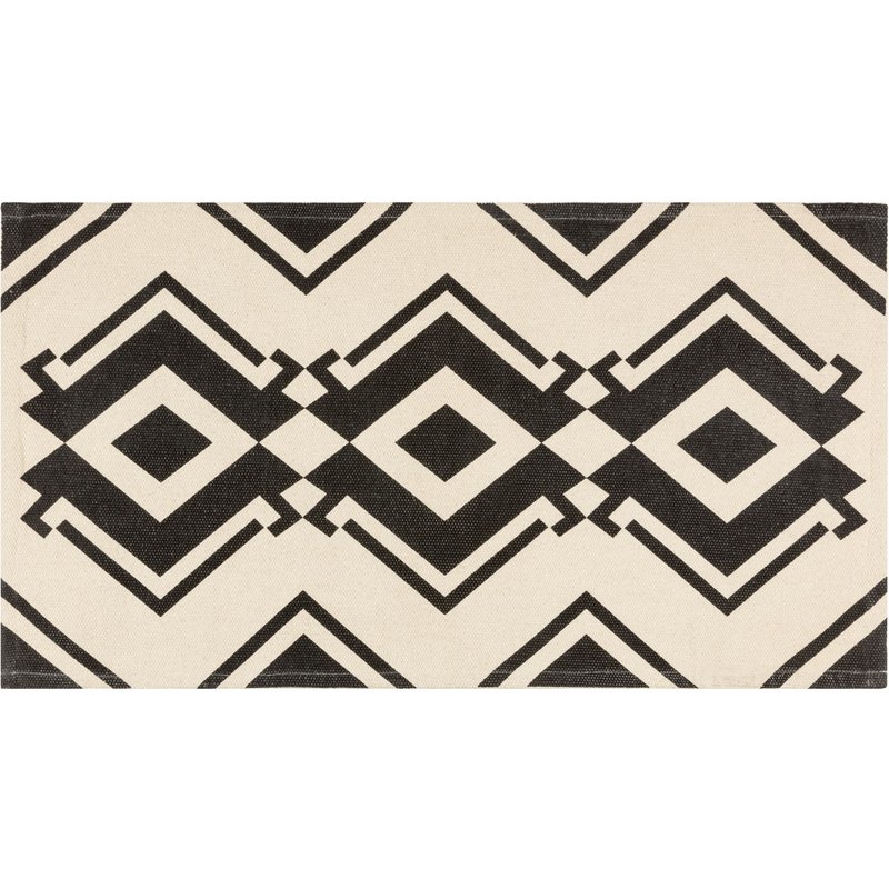 LIVARNO home Tapis en coton, 67 x 120 cm (noir/crème)