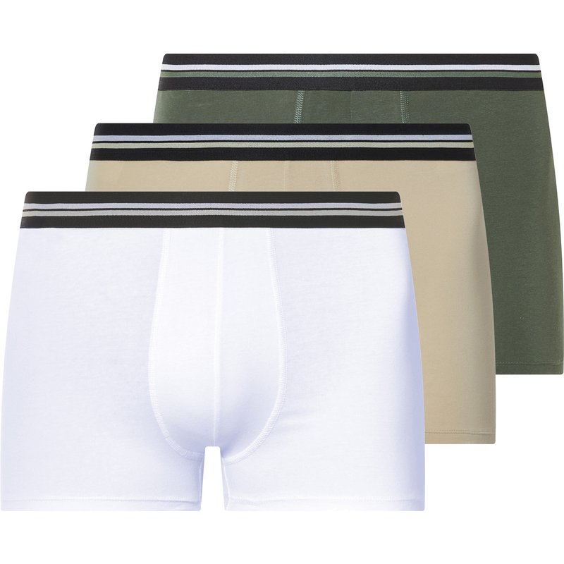 esmara Men Lot de 3 caleçons homme (vert/beige/blanc, 3XL)