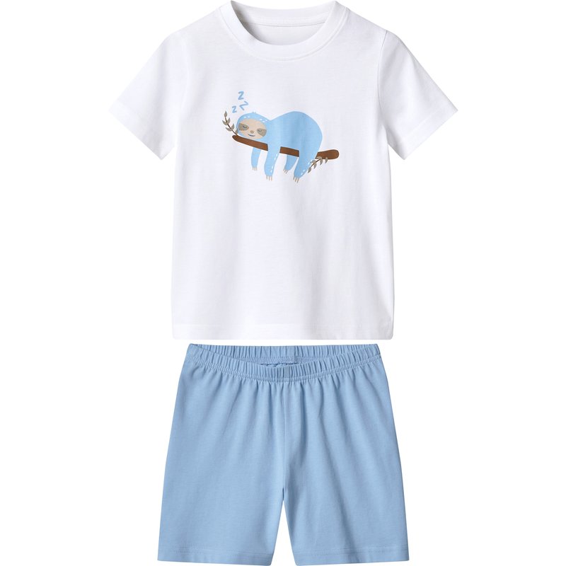 lupilu® Ensemble pyjama enfant (blanc/bleu clair, 2-4 ans)