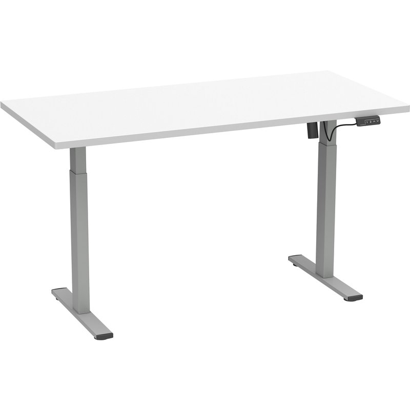 VCM Bureau électrique réglable Lona (blanc/argent, 160 x 80 cm)