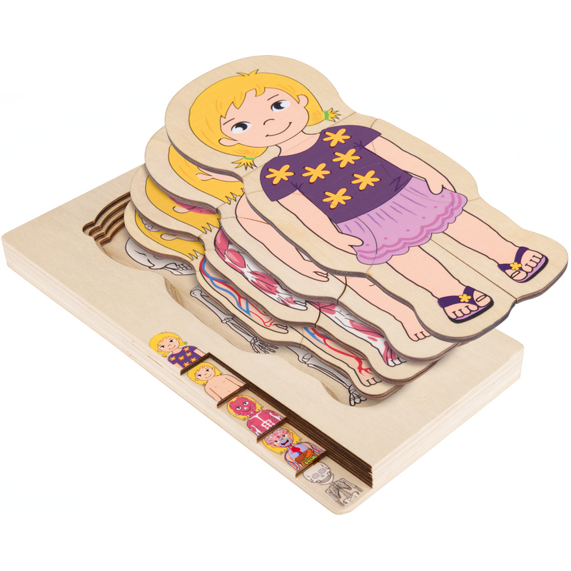 lupilu® Puzzle éducatif en bois (fille)