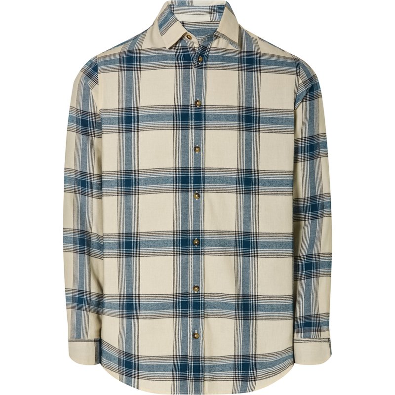 LIVERGY® Chemise en flanelle homme (M, Carreaux/crème/bleu)
