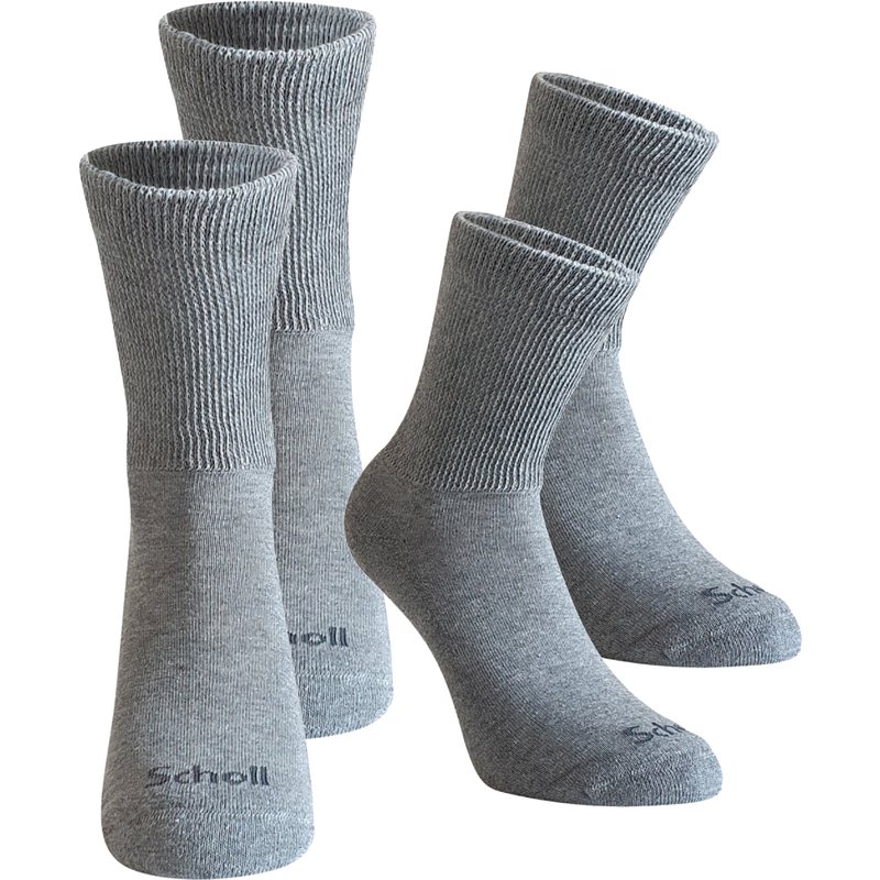 Scholl Lot de 2 paires de chaussettes femme (femmes, gris, 39-42)