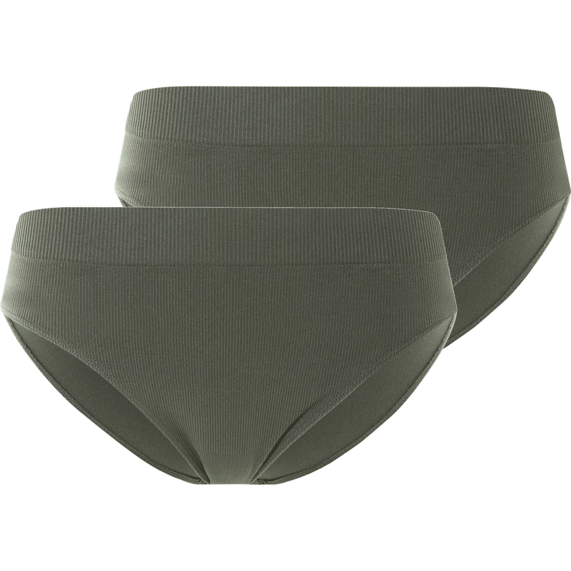 esmara® Lot de 2 culottes mini côtelées seamless femme (kaki, XXL(50/52))