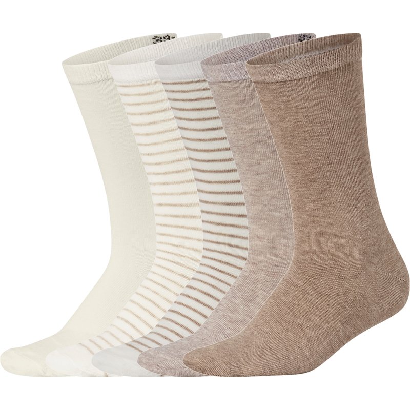 esmara® Lot de 5 paires de chaussettes femme (crème/rayures/beige/beige clair, 35-38)