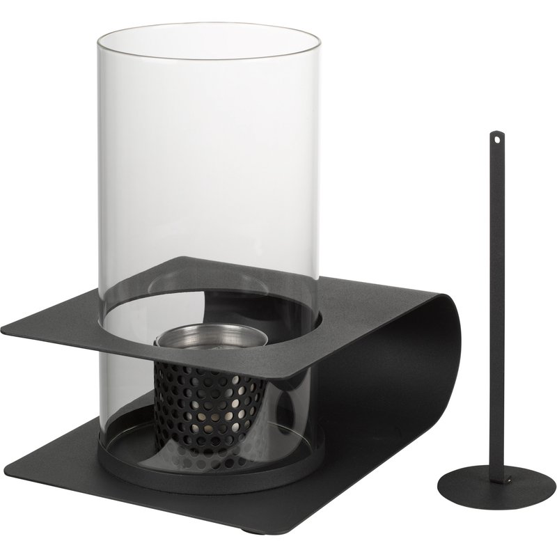 tepro Feu de table, avec pare-vent (verre rond)