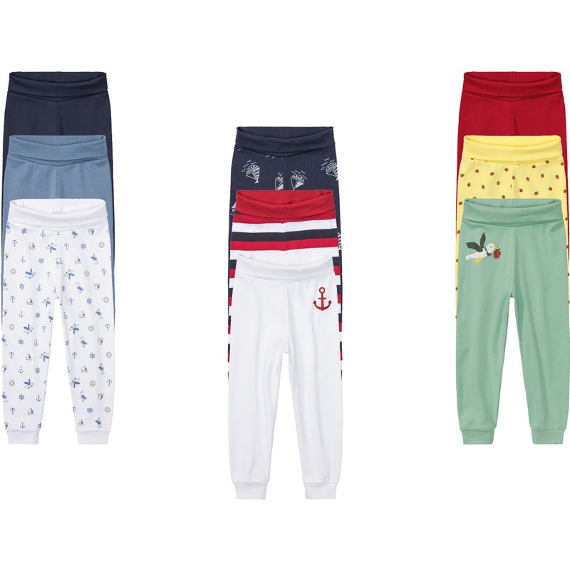 lupilu® Lot de 3 pantalons molletonnés bébé