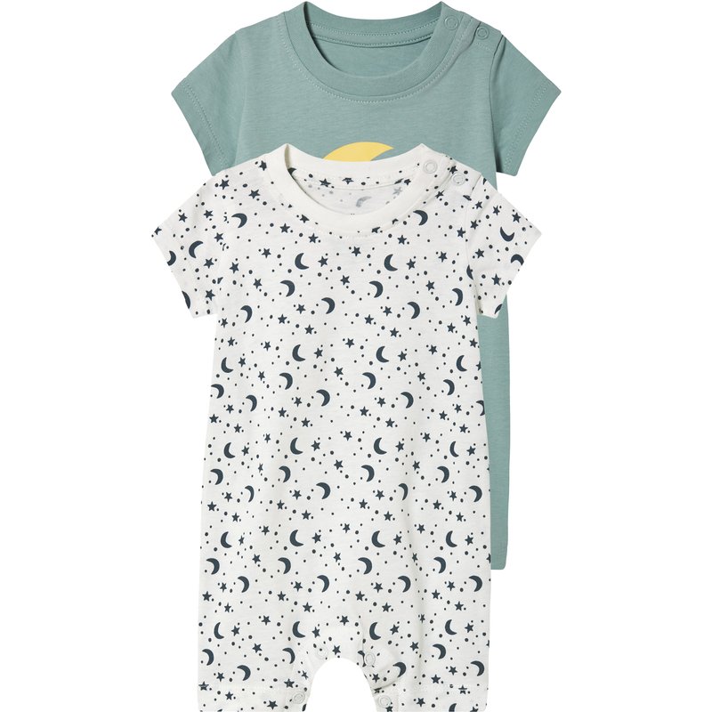 lupilu® Lot de 2 pyjamas bébé (vert, 0-2 mois)