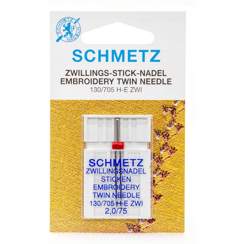 Aiguilles machine Schmetz universelles double broderie 2,0/75 - 130/705 H-E ZWI NE 2,0 - Schmetz - Mondial Tissus