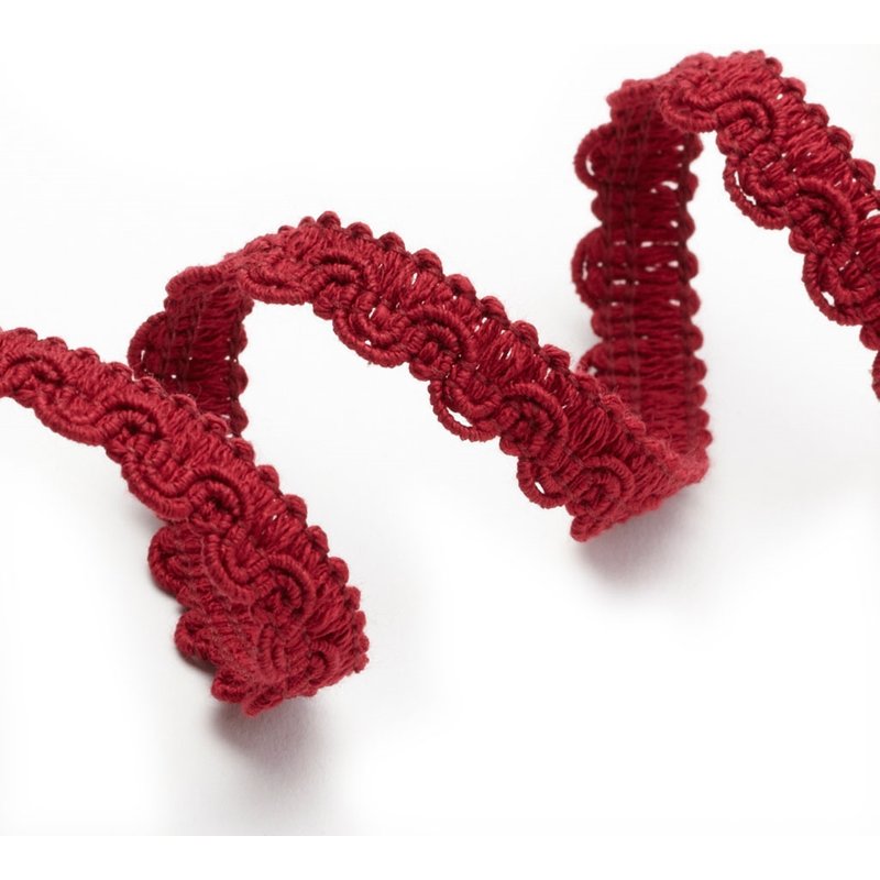 Galon lézarde mat rouge 11 mm - Mondial Tissus