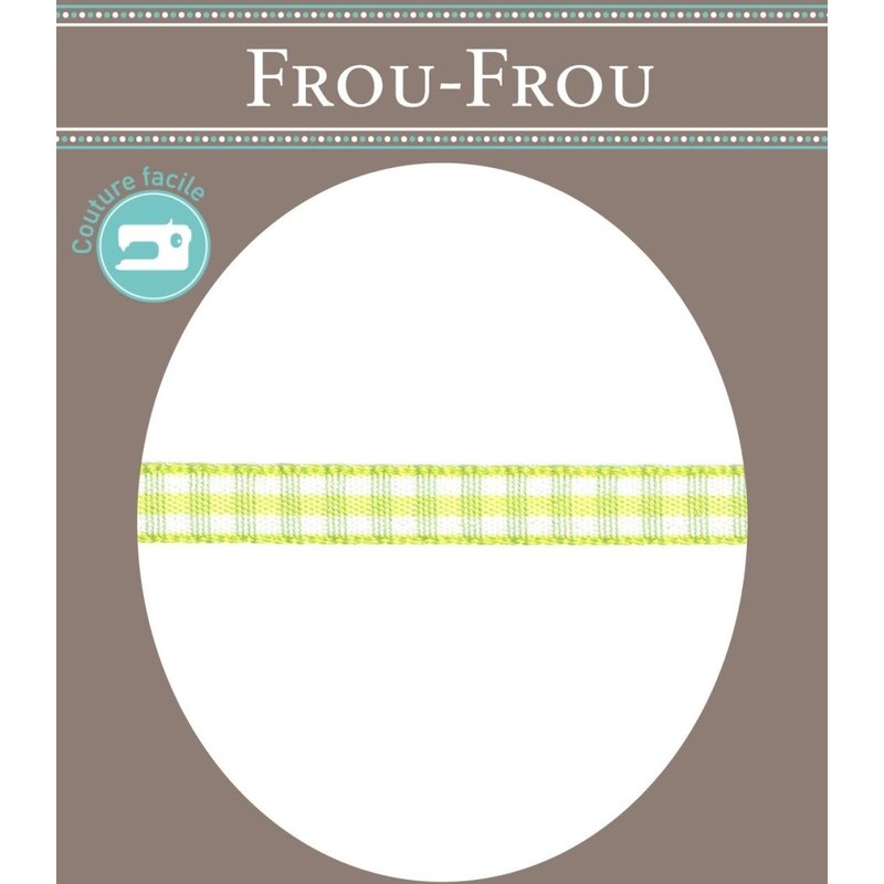 Ruban vichy 6 mm anis - Frou Frou - Mondial Tissus