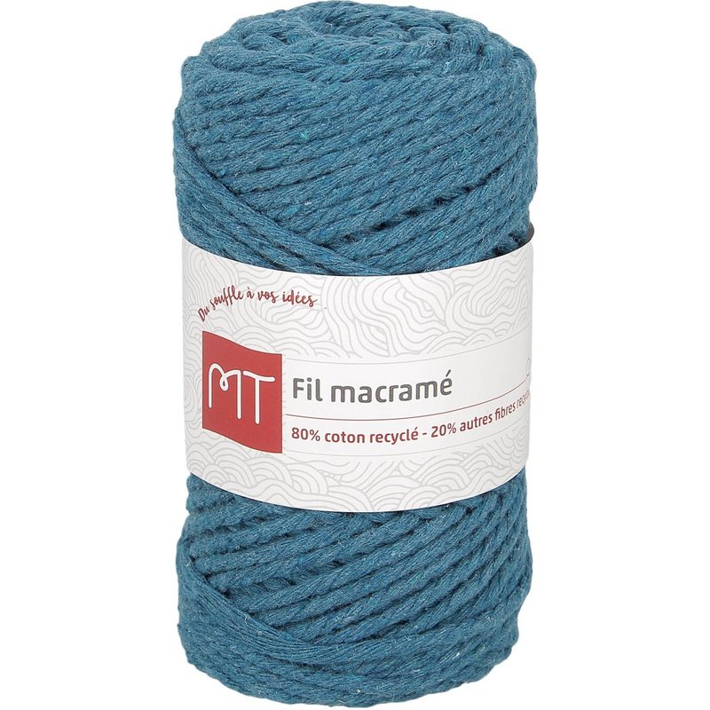Pelote 250 g fil macramé bleu - MT - Mondial Tissus