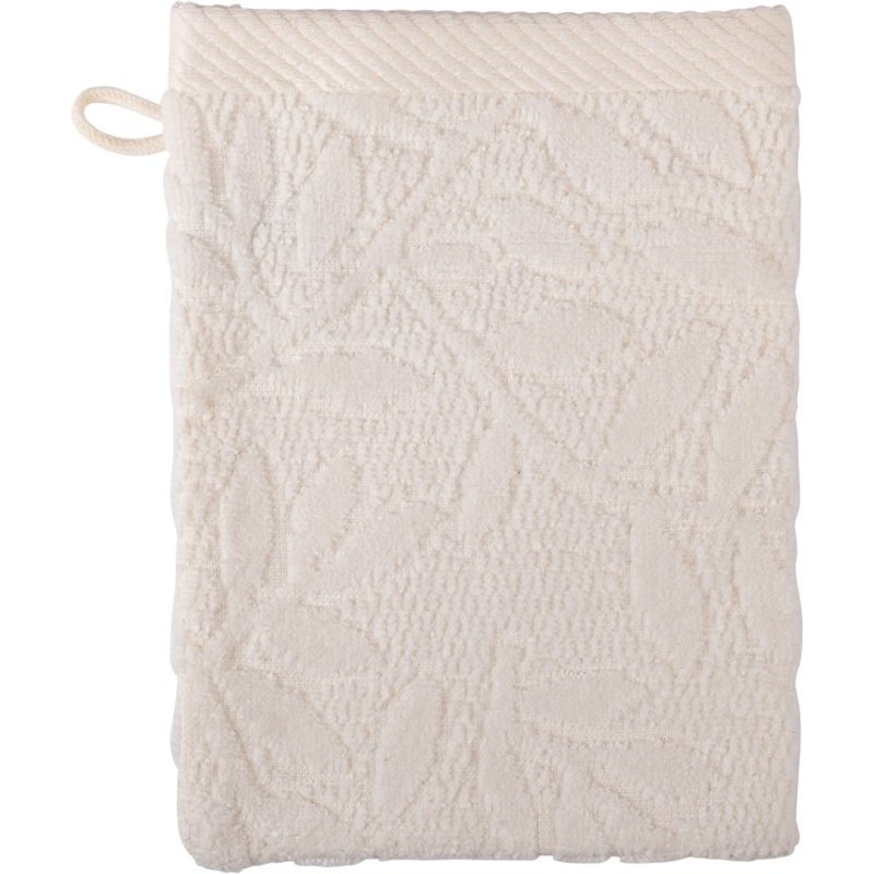 Gant de toilette cottage blanc 15x21cm - MT - Mondial Tissus