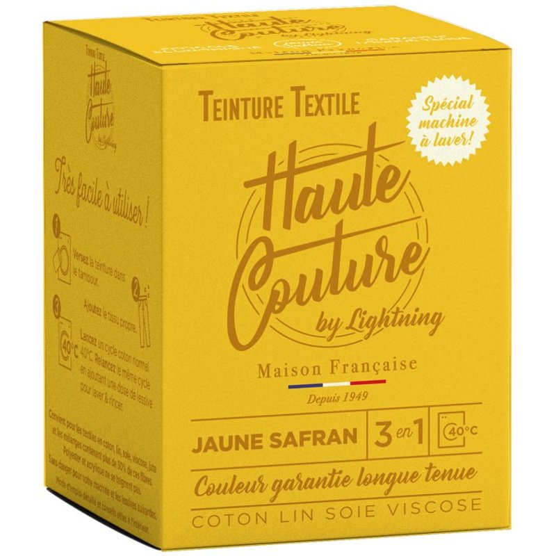 Teinture textile Haute Couture jaune safran - Mondial Tissus