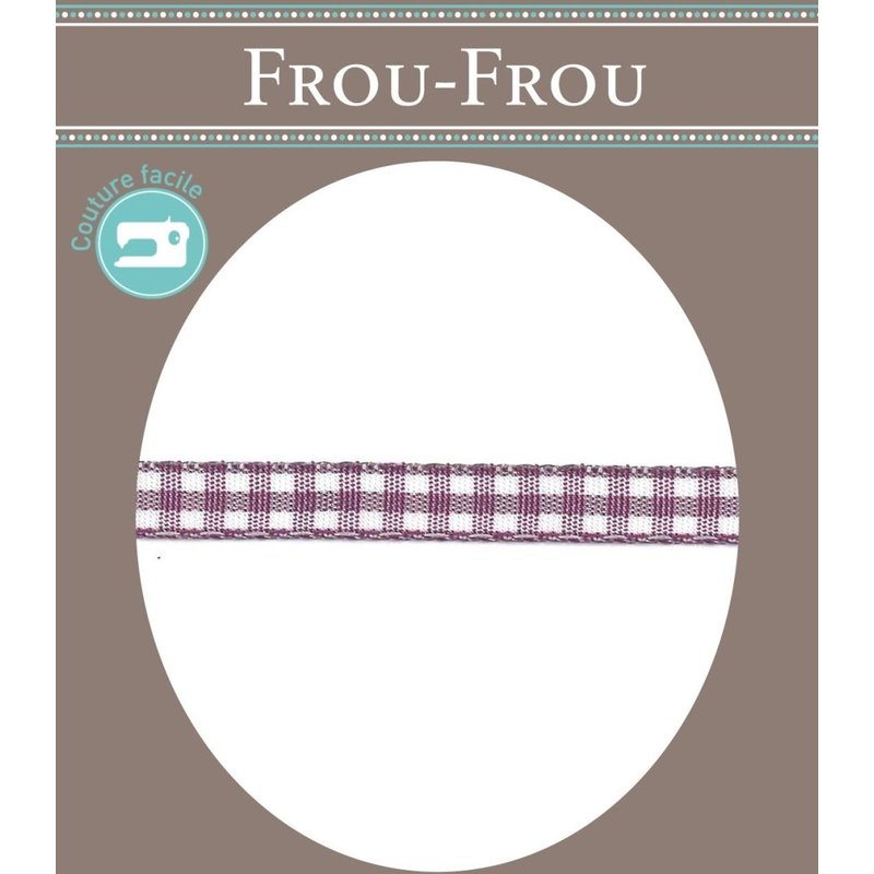 Ruban vichy 6 mm violet - Frou Frou - Mondial Tissus