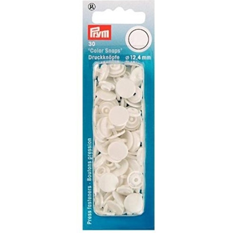 Boutons pression color snaps blanc 12,4 mm - Prym - Mondial Tissus