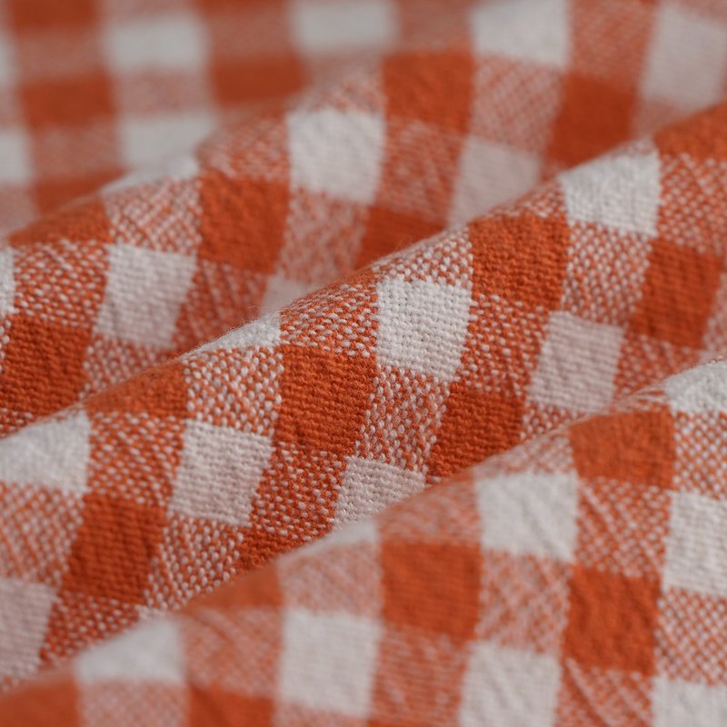 Tissu tissé teint vichy lave sienne - MT - Mondial Tissus