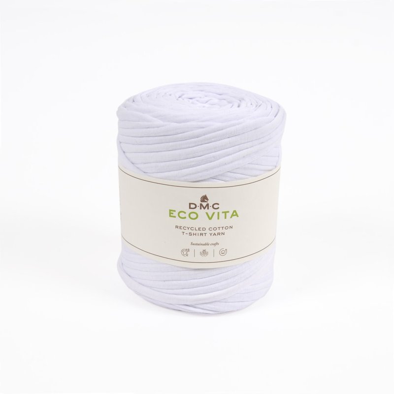Pelote de fil Eco Vita t-shirt blanc fibres recyclées DMC - DMC - Mondial Tissus