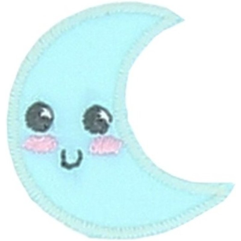 Thermocollant Récréatys lune souriante bleue - Frou Frou - Mondial Tissus