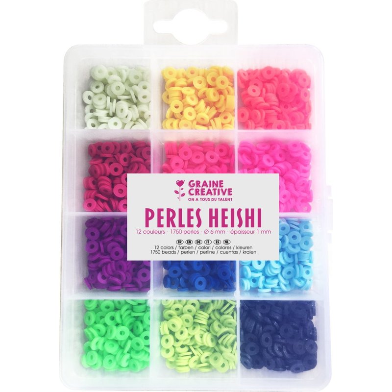 Perles heishi - fluorescent - Graine Créative - Mondial Tissus