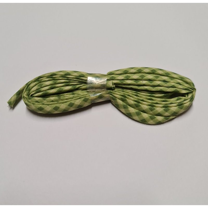 Cordon spaghetti 7 mm x 2 m vichy vert pomme - Frou Frou - Mondial Tissus