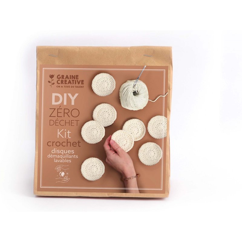 Kit DIY crochet zéro déchet - disques démaquillants - Graine Créative - Mondial Tissus