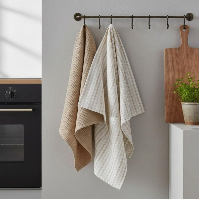 Lot de 2 torchons Essentiel écru - MT - Mondial Tissus