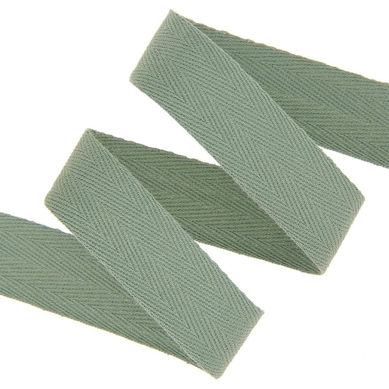 Ruban sergé chevron 20 mm kaki - MT - Mondial Tissus
