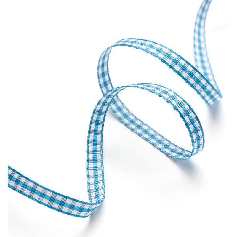 Ruban vichy turquoise 6mm - Frou Frou - Mondial Tissus