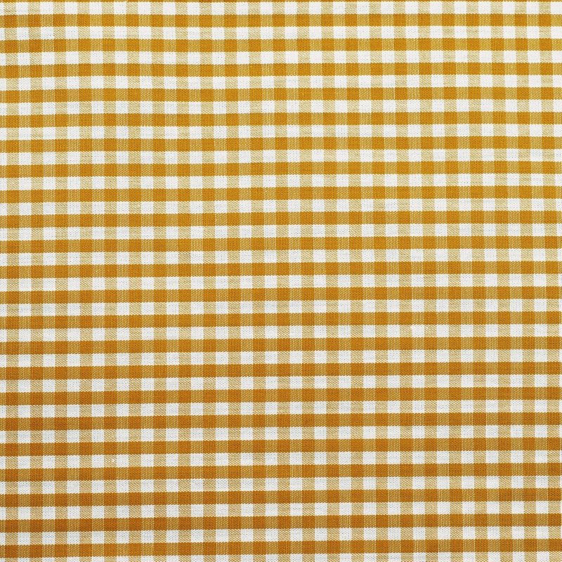 Tissu Popeline Coton mercerise motif vichy 3 mm safran - Mondial Tissus