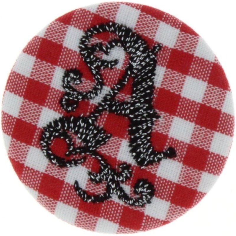 Écusson thermocollant rond vichy avec un grand A - Frou Frou - Mondial Tissus