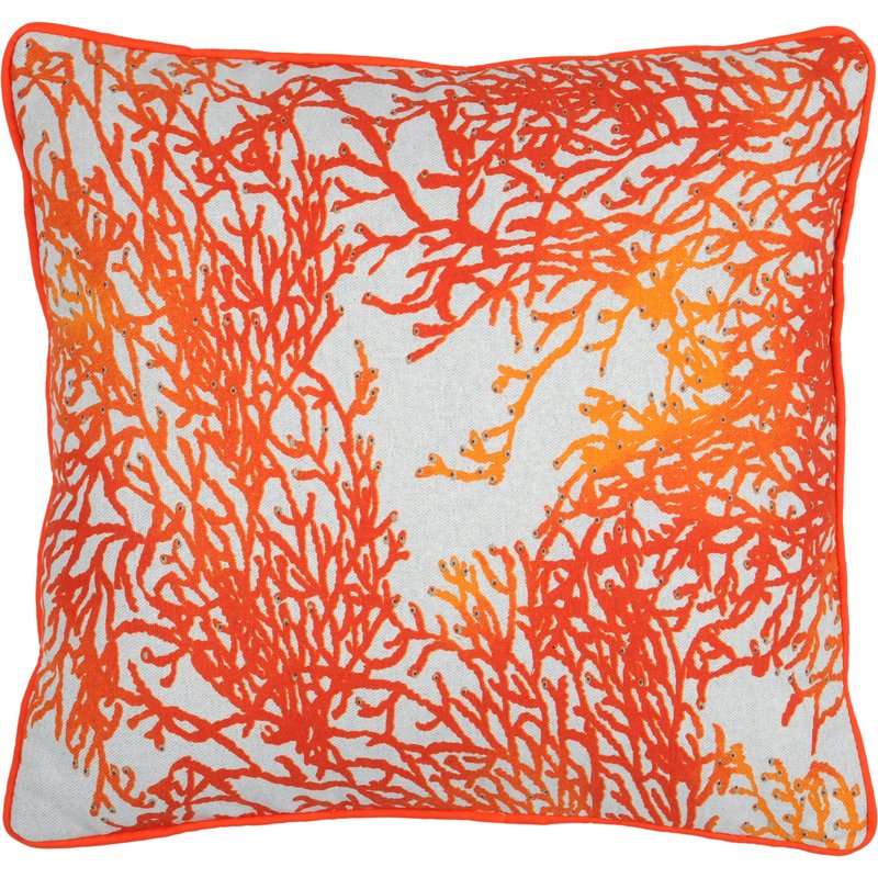 Coussin imprimé Calédonie orange 40 x 40 cm - STOF - Mondial Tissus