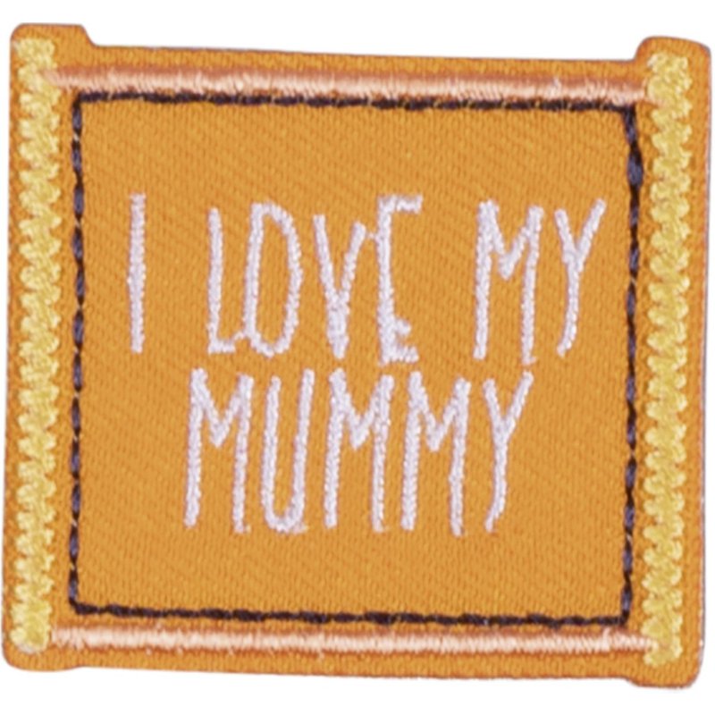 Écusson rectangle orange love mummy - Mondial Tissus
