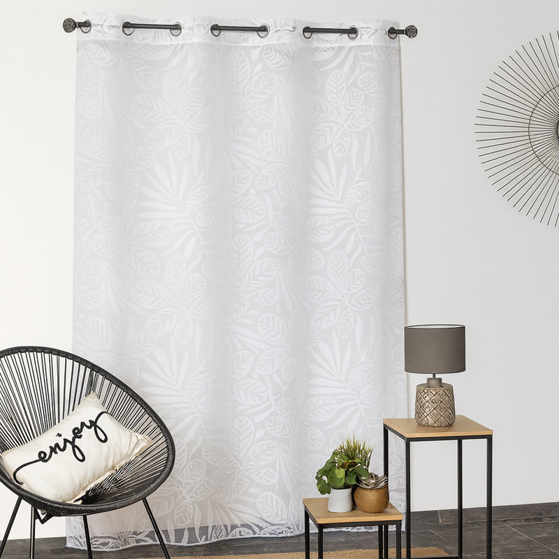 Voilage Sénéchal feuilles dévorées 140 X 240 cm - MT - Mondial Tissus