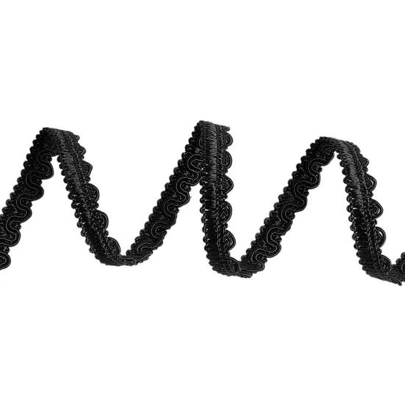 Galon lézarde brillant noir 11 mm - Mondial Tissus