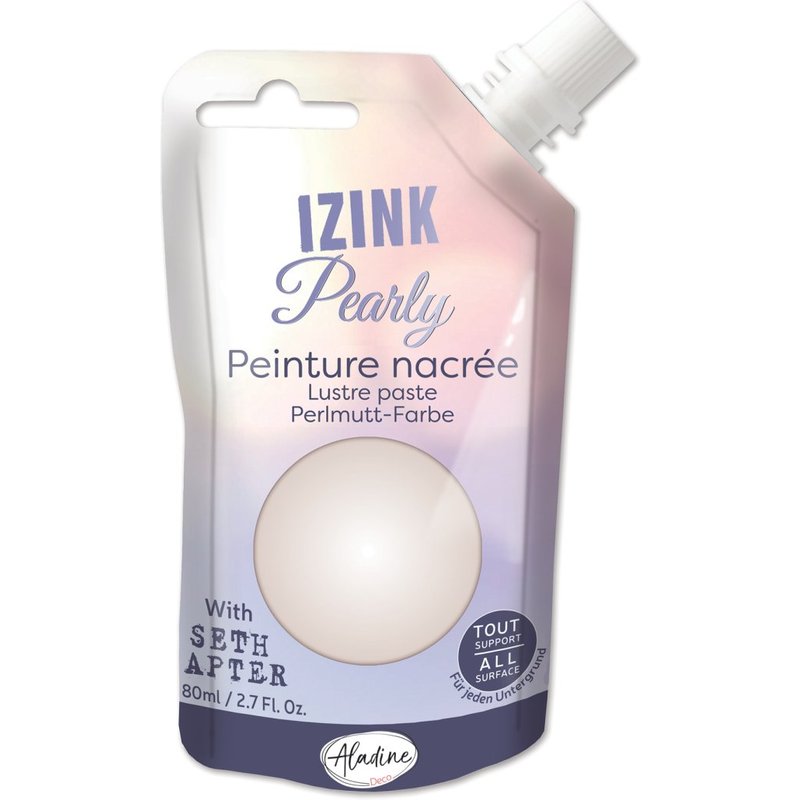 Peinture textile 3D nacrée izink pearly ecru - cream 80 ml - Aladine - Mondial Tissus