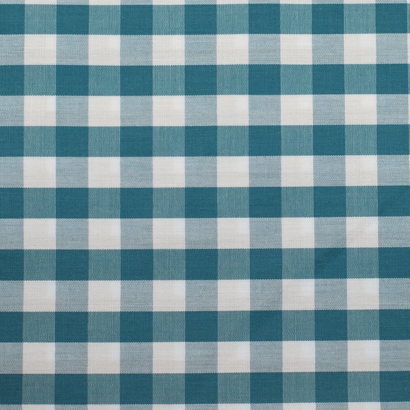 Tissu Popeline Coton mercerise motif vichy 10 mm canard - Mondial Tissus