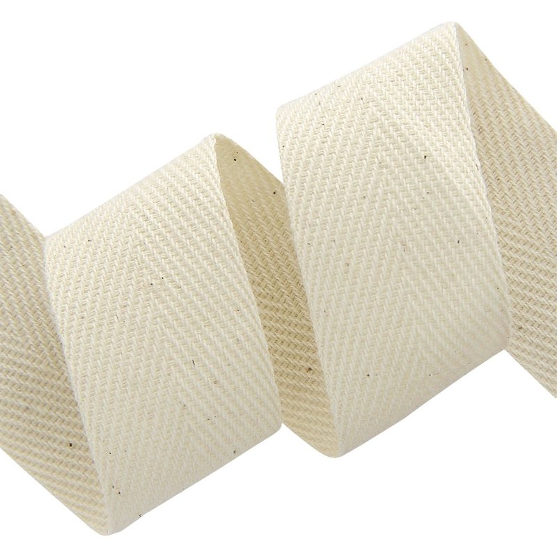 Ruban sergé coton crème 30mm - Mondial Tissus