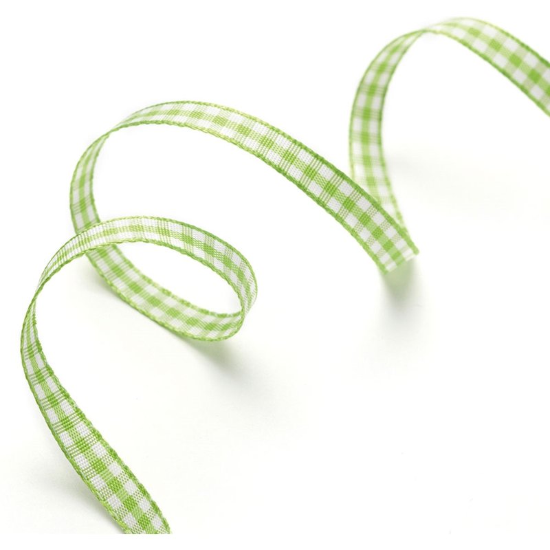 Ruban vichy vert pomme 6mm - Frou Frou - Mondial Tissus