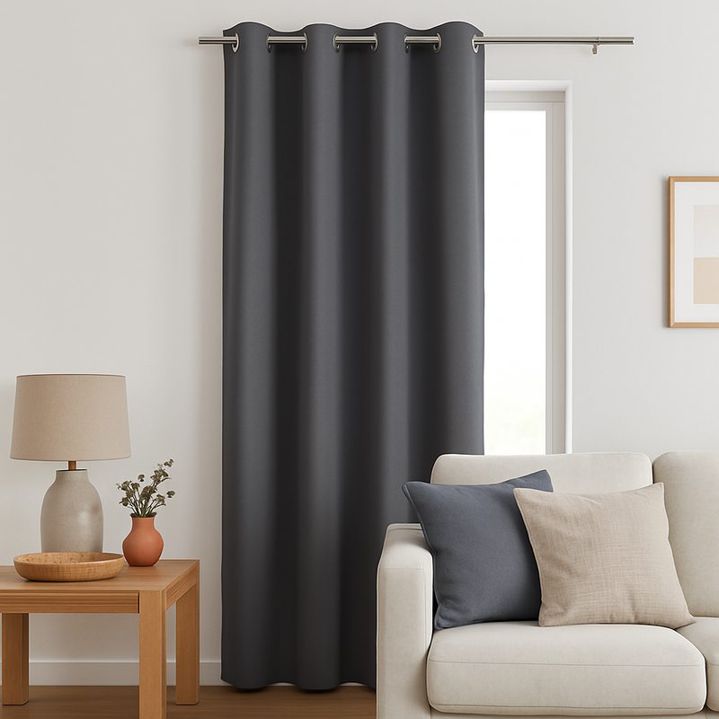 Rideau Milly gris 140x250cm - MT - Mondial Tissus