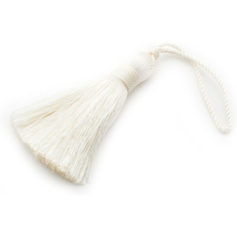 Pompon brillant crème grand modèle - Mondial Tissus