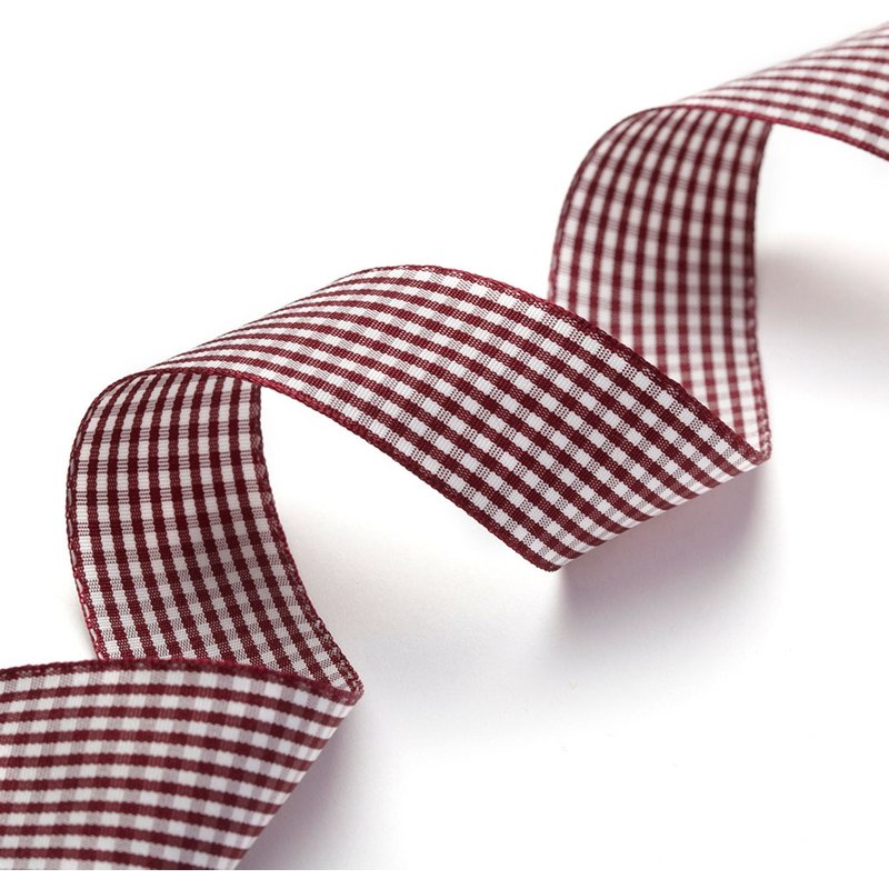 Ruban vichy bordeaux 25 mm - Frou Frou - Mondial Tissus